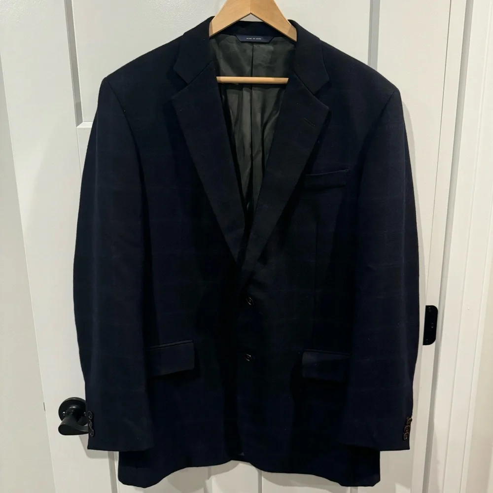 Brooks Brothers E.Thomas Madison Windowpane Sport Coat Blazer Cashmere/wool 42 L